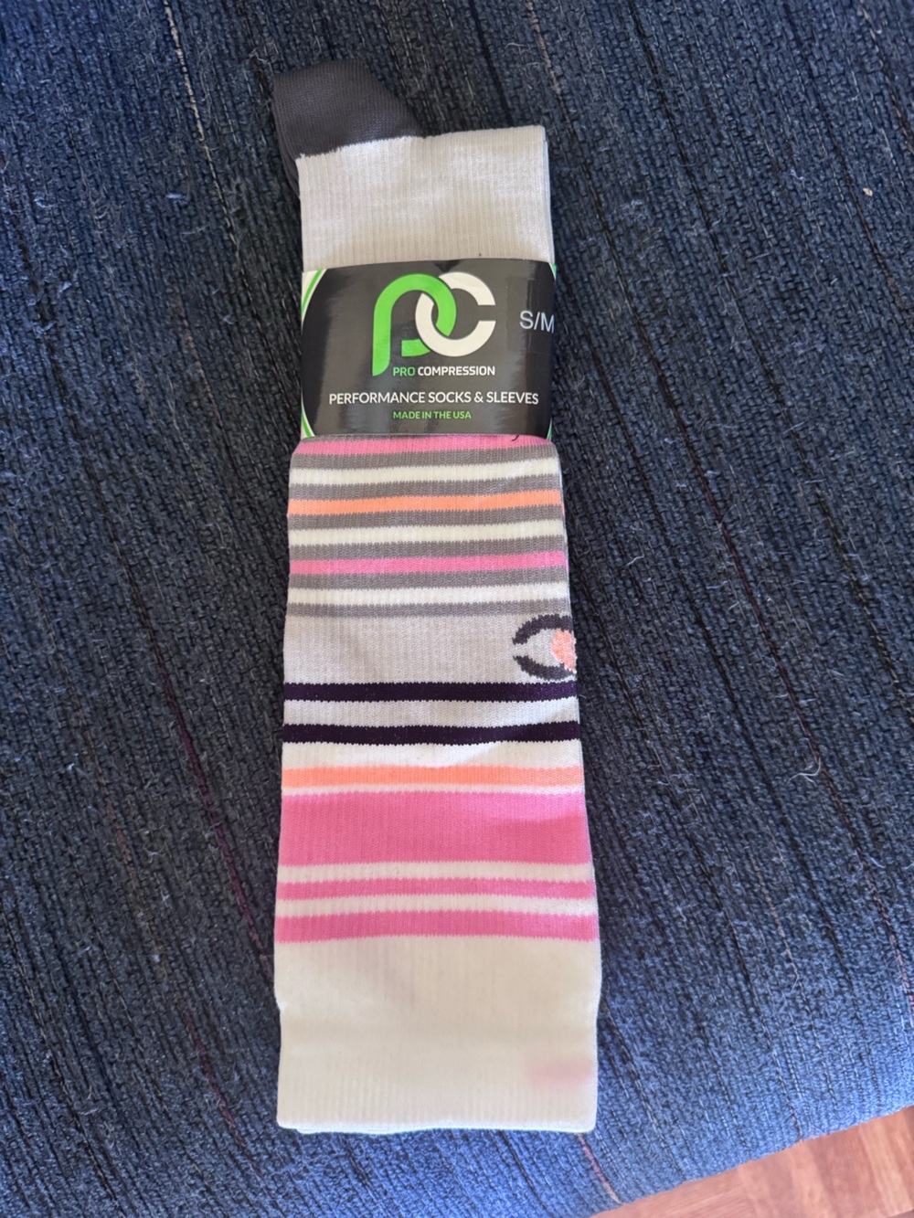Women’s Pink Striped Performance Socks